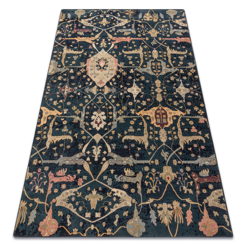 Zack Oriental Wool Area Rug, Blue, Rectangle 200 x 300cm