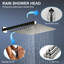 Pomme de douche murale 12 pouces, pomme de douche carrée avec bras de douche, acier inoxydable, nickel brossé-111179739