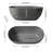 59" Matte Gray Freestanding Solid Surface Bathtub-124971908