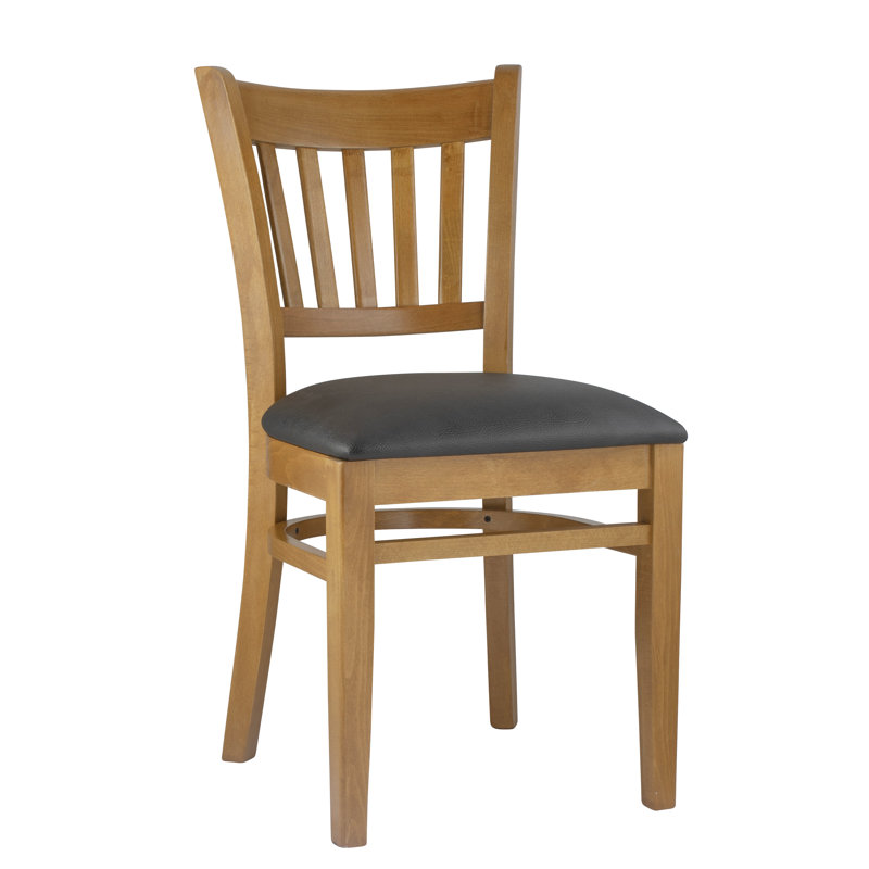 Litteral 18'' H Faux Leather Upholstered Beech Side Chair, Cherry