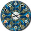 Vagues géométriques abstraites en or et bleu marine - horloge murale moderne Mid-Century-40748215