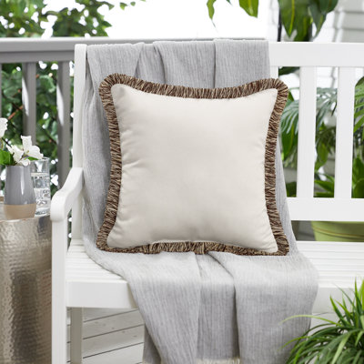 Fringed Outdoor Throw Pillow