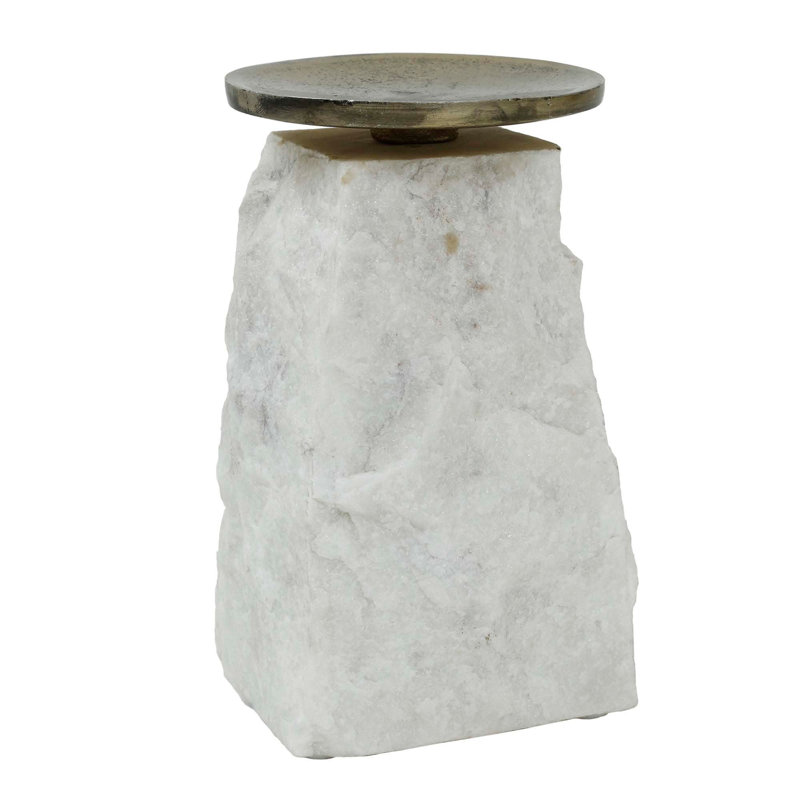 Marble Candelabra, 16cm H x 9cm W x 9cm D