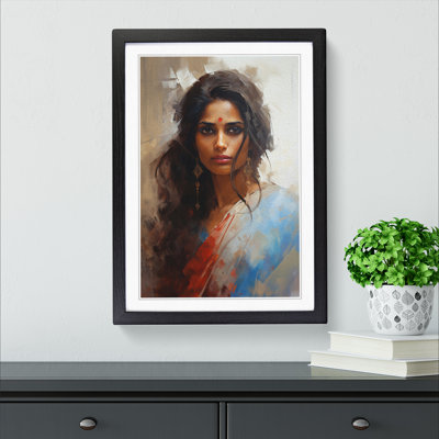 Indian Woman Gestural No.2 - Framed Print
