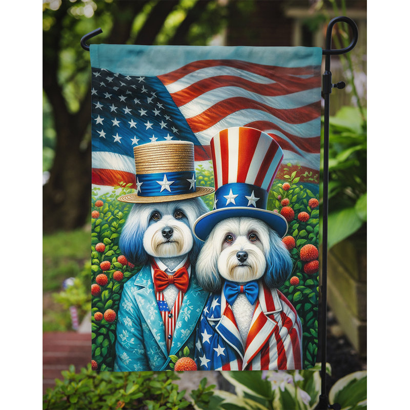 Drapeau All American Garden, Bleu clair / rouge / blanc havanais