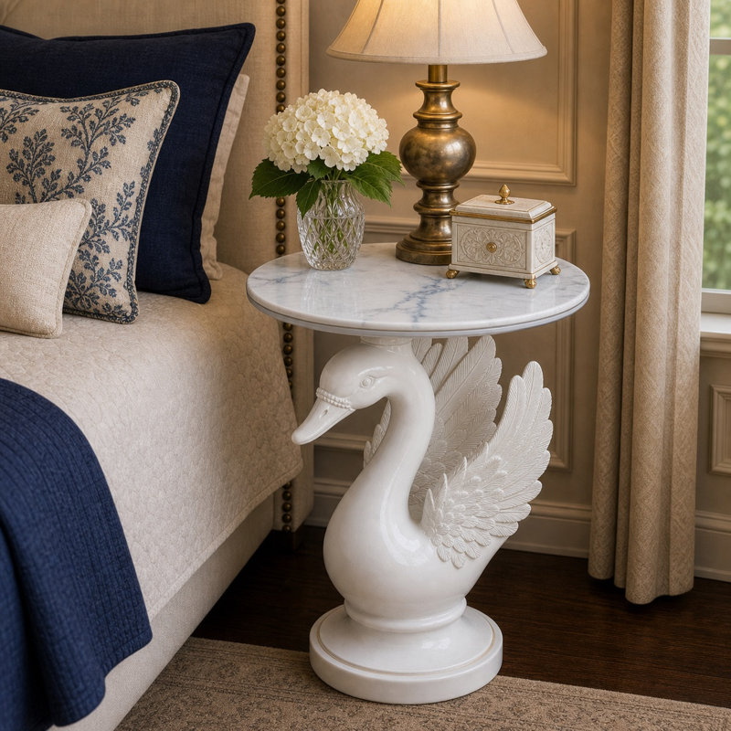Table d'appoint 19,69 "White Swan