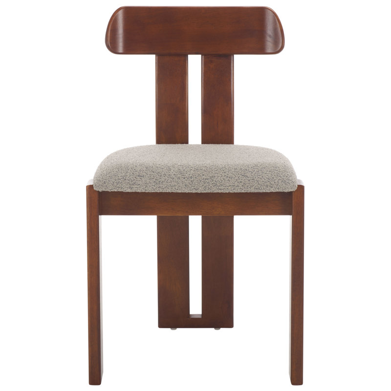 Cayde Boucle Seat Dining Chair, Grey/Walnut