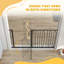 Dog Gate Wide Stair Gate with Door Pressure Fit 75-145W cm Black