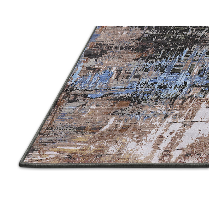 Tapis abstrait gris / brun, Rectangle 5 pi x 7 pi