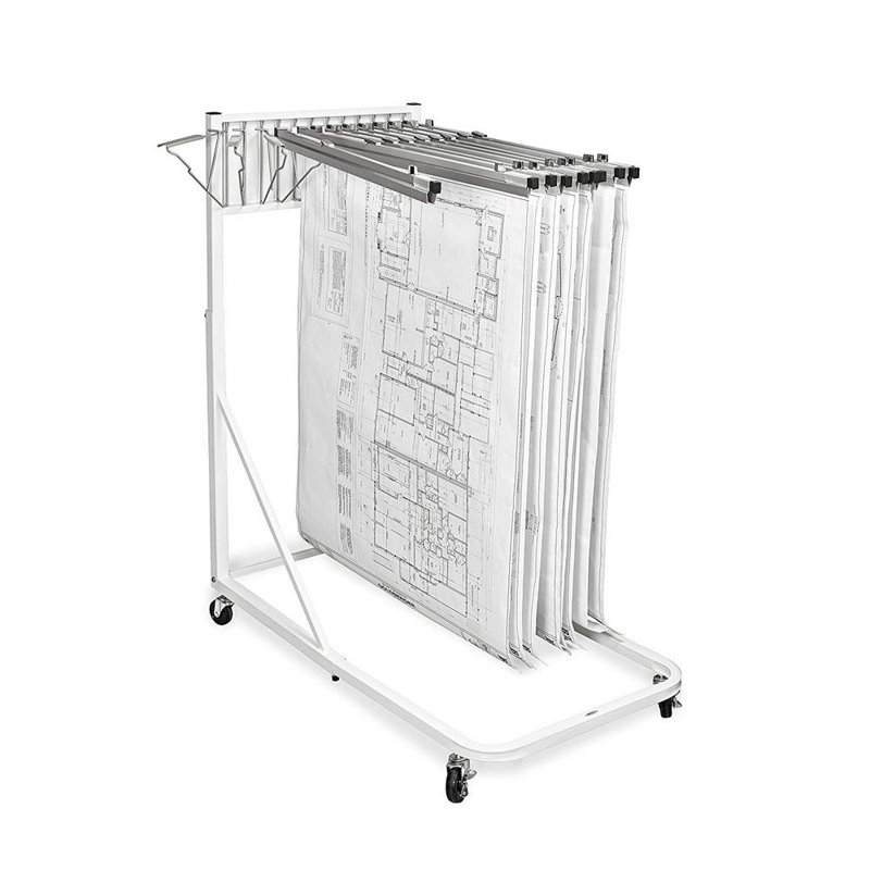 Support de chariot vertical en acier, Blanc