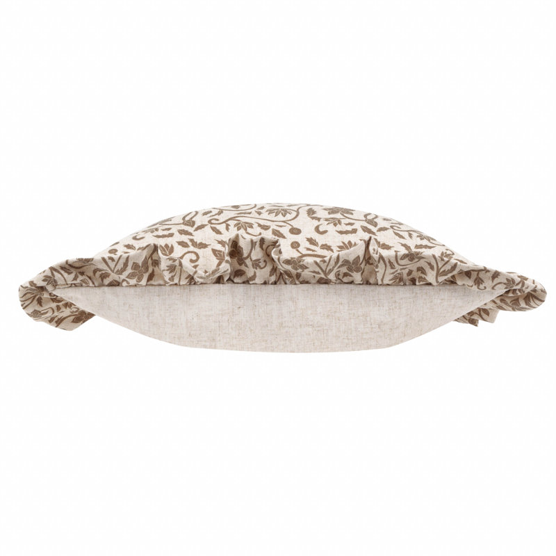 Floral Square Cushion Cover, Brown