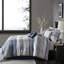 Édredon 7 pièces bleu marine - très grand literie de luxe avec, rayures, coussins décoratifs lavables, machine