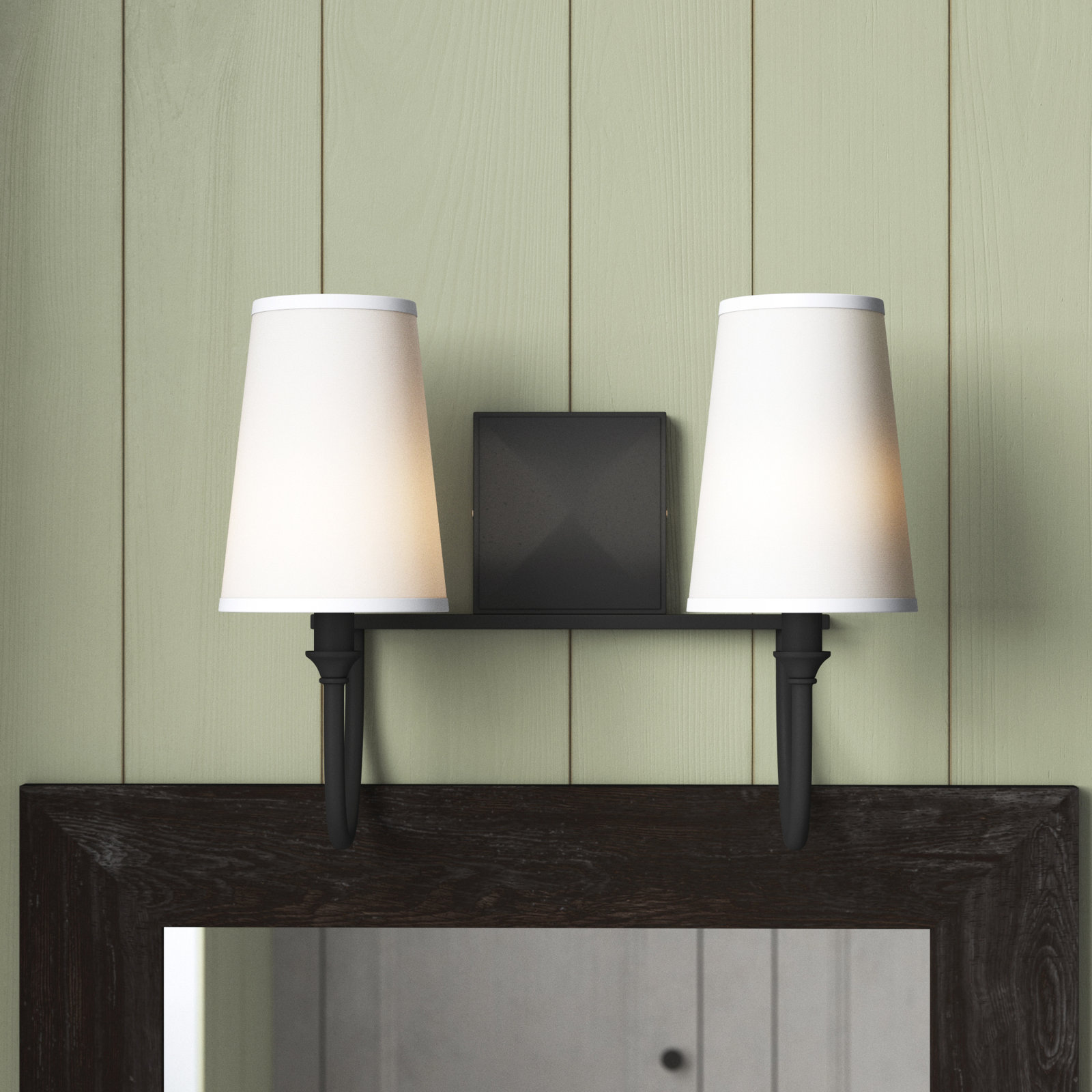 Alata 2-Light Dimmable Vanity Light, Matte Black