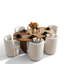 Chaises de salle à manger rembourrées avec roulettes cachées Modern Barrel-249305381