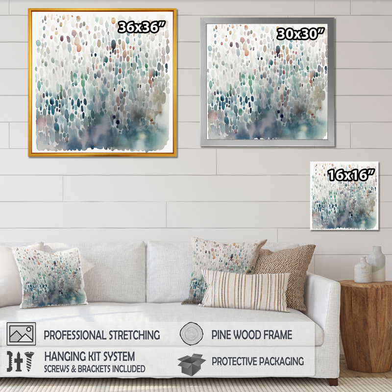 «Dampier Blue and White Exploration Abstracted Patterns I», reproduction sur toile, H 24 po x l 24 po x P 1 po, Toile tendue