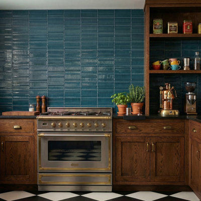 12" x 12.48" Glazed Brushed Texture Recycled Glass Wall Mosaic Tile