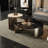 Modern round supercrystalline stone coffee table-104367365