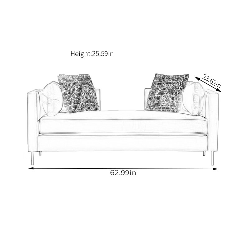 Banc rembourré en velours, H 25,59 po x l 62,99 po x P 23,62 po, Blanc cassé