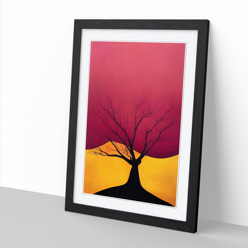 Plum Tree Contemporary - Framed Print, Walnut, 64cm H x 46cm W x 2cm D