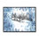 Paysage de Noël d'hiver en bleu, blanc et gris - Peinture sur toile