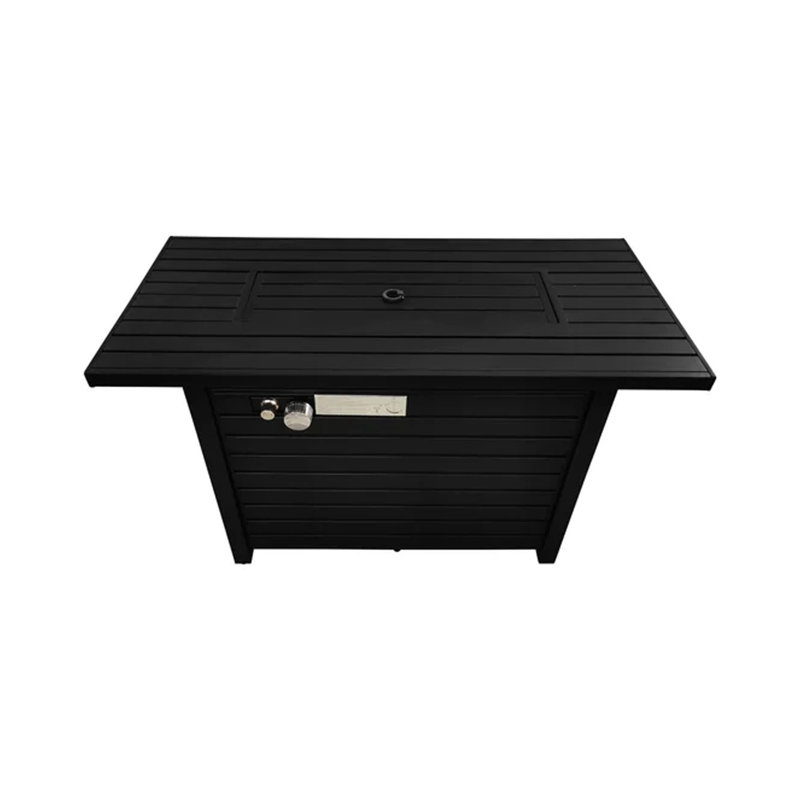 Table de foyer d'extérieur en acier avec couvercle H 25 po x l 42 po