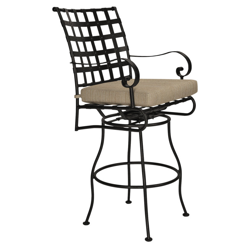 Classico-W Outdoor Swivel Bar Stool, Harris Stone, Carbon Black