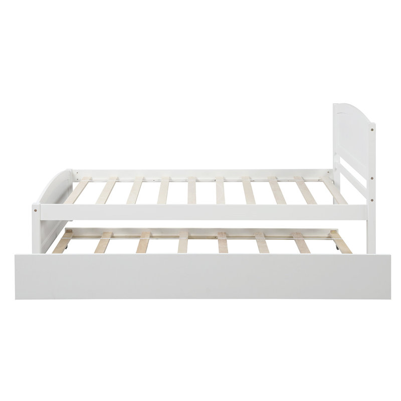 Lit plate-forme avec lit gigogne, Blanc