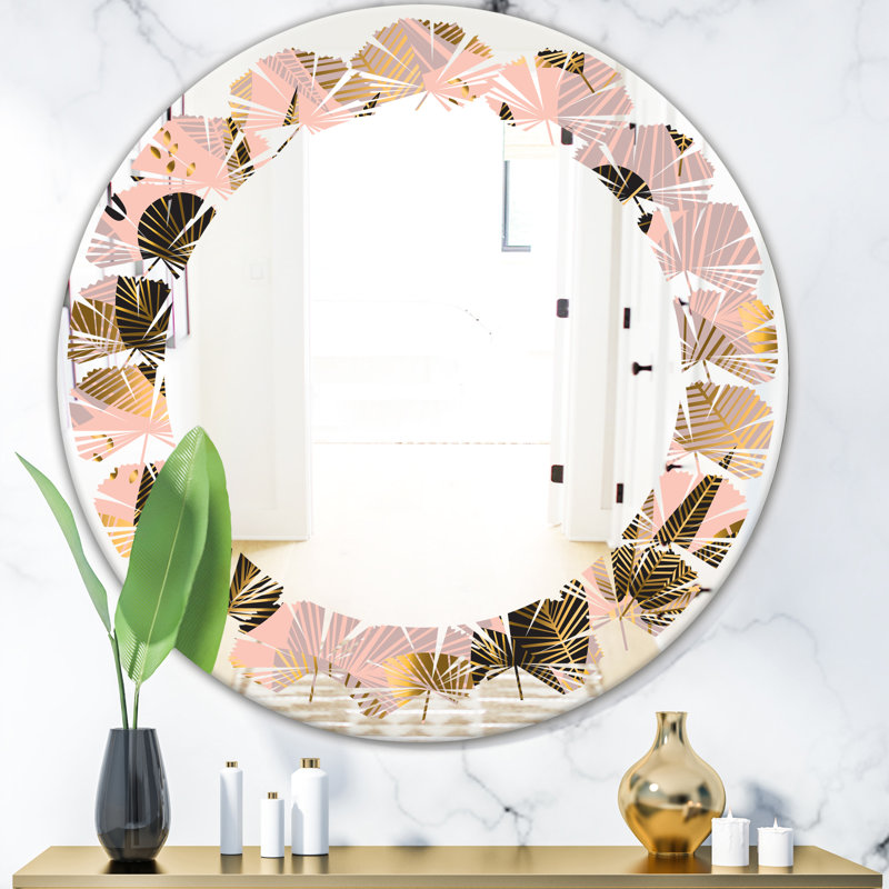 Miroir mural Leaves Foliage III, H 23,6 po x l 23,6 po, Feuilles abstraites II