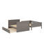 Lit superposé double au-dessus de double avec lit gigogne, lit superposé en bois de pin avec garde-corps-957356799
