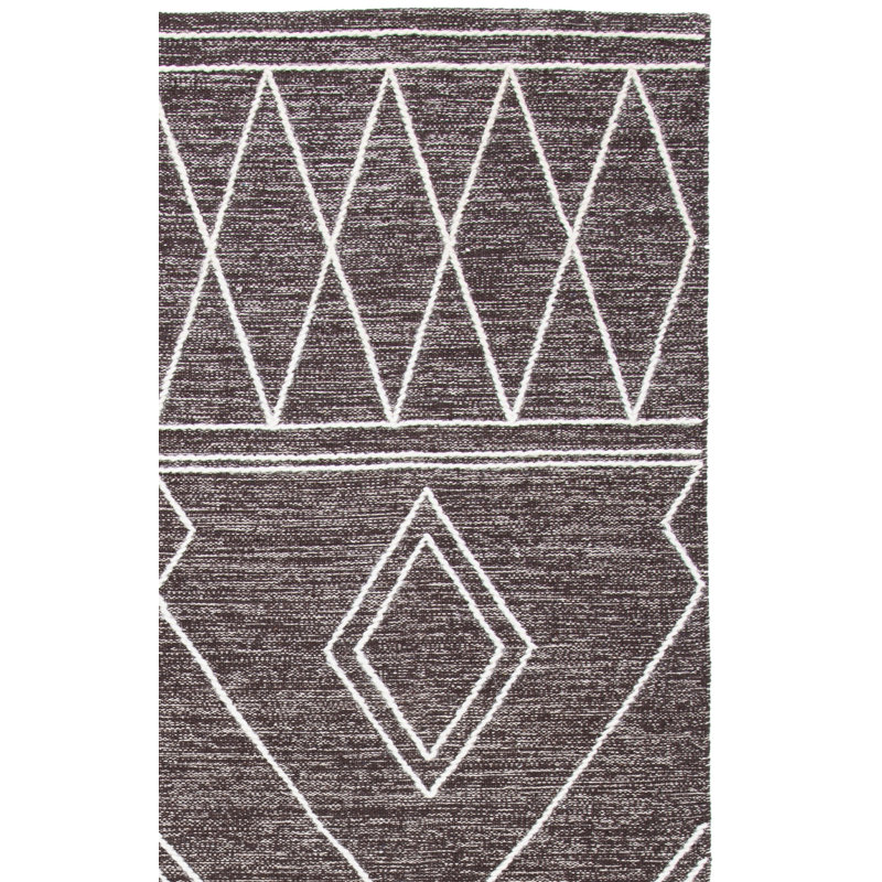 Holtby Southwestern Handmade Flatweave Brown/Ivory Area Rug, Square 6'