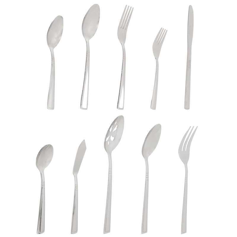 Ensemble de couverts en acier inoxydable avec ustensiles de service 45 pièces Gibson