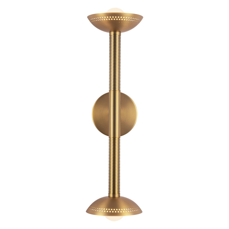 Lampe murale/de coiffeuse Soham 23 po (avec abat-jour), Doré, Blanc/or brossé