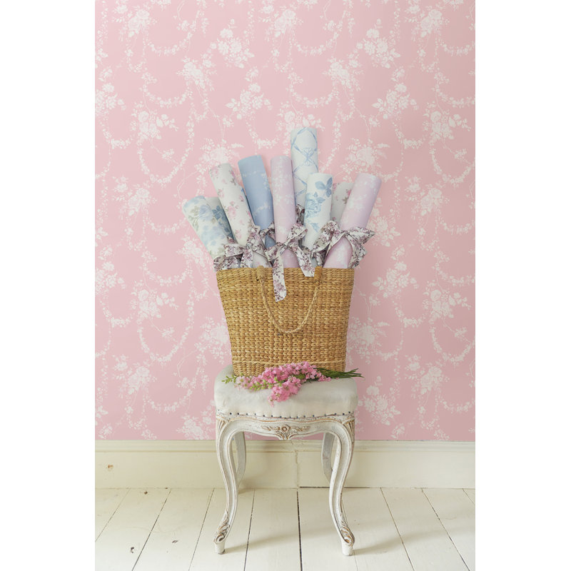 33' L x 20.5'' W Wallpaper Roll, Pink