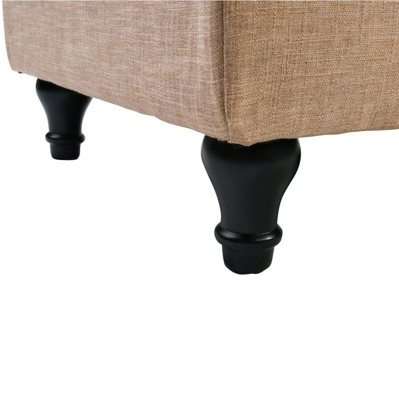 Schaefer Upholstered Chaise Lounge, Tan Linen