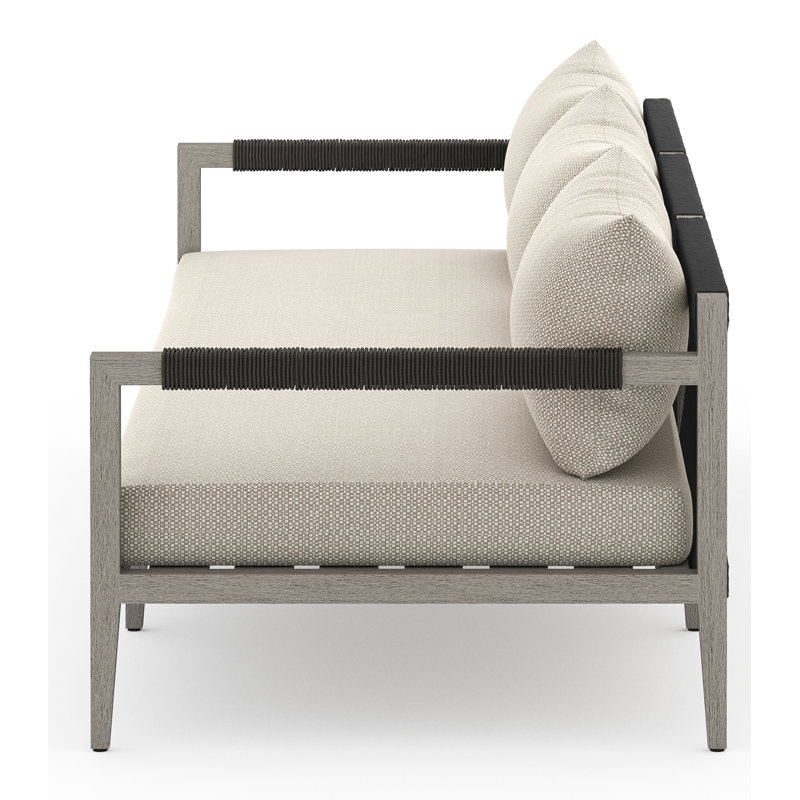 Sherwood Outdoor 3 - Seat Patio Sofa, Weathered Gray, Faye Sand
