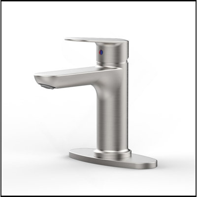 Robinet de salle de bain à poignée simple en nickel brossé avec plateforme pour 1 ou 3 trous, robinet de meuble-lavabo avec deux tuyaux de 9/16 po