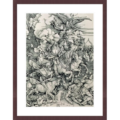 Les quatre cavaliers de l'Apocalypse, la mort, la famine, la peste et la guerre de l'Apocalypse ou «The Revelations of St. John the Divine» par Albrecht Dürer