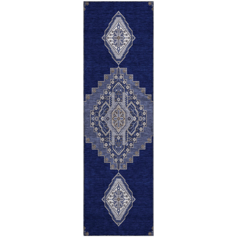 Premium Machine Washable Guada AMF1014 Oriental Rug, Runner 2'3" x 7'6"