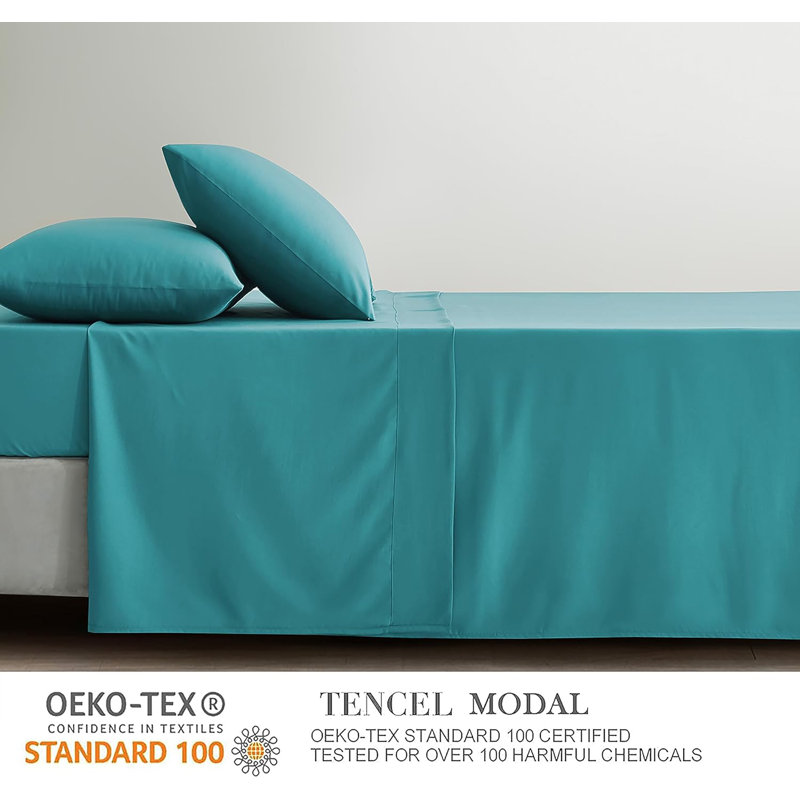 Charisma Tencel Modal Cooling Sheet Set, Teal, California King