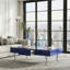 Table basse 133 cm x 68 cm x 39,6 cm - Bleu lustré