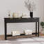 Table de canapé longue avec 4 tiroirs - Console moderne noire avec 1 tablette, table d'entrée et de couloir en bois 60 po x 15 po x 16 po pour le salon, la chambre à coucher et la cuisine