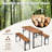 44 In.Rectangle Wood Picnic Table With Bench Seats 4 People-39160003