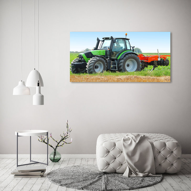 Tractor On The Field - Wrapped Canvas Print