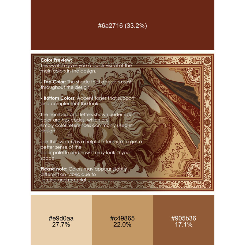 Tapis oriental classique Pittman Zeus lavable à la machine en brun - Reliure brun clair, 2 x 5