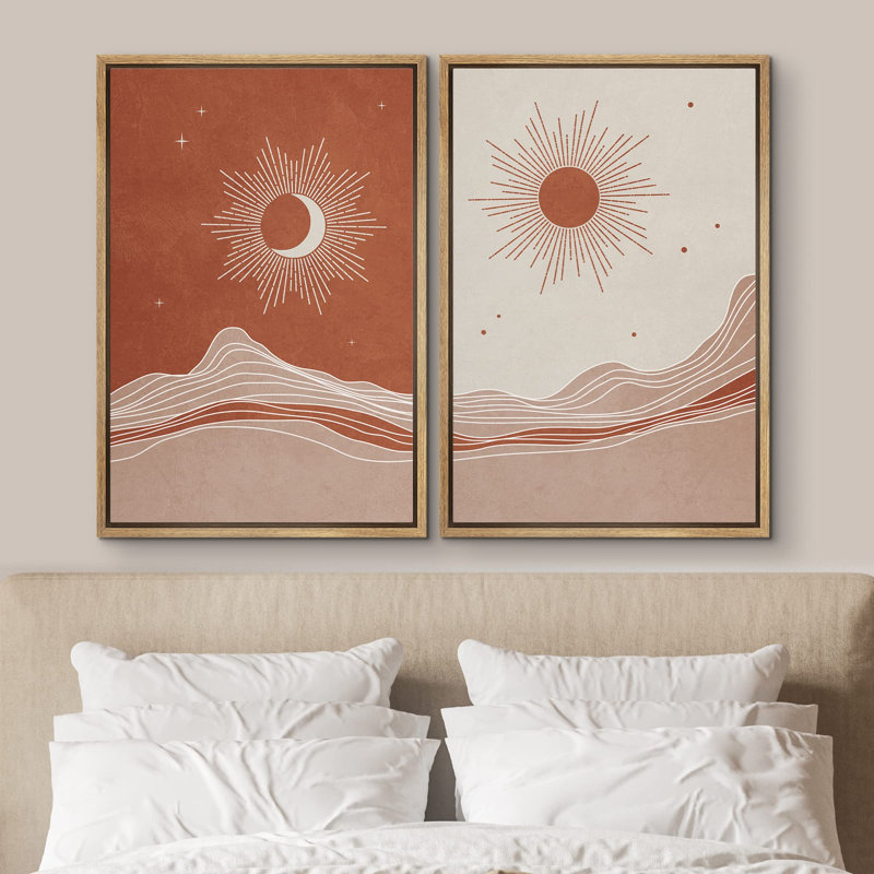 Multicolore, croissant, lune et soleil, H 24 po x l 16 po, Naturel