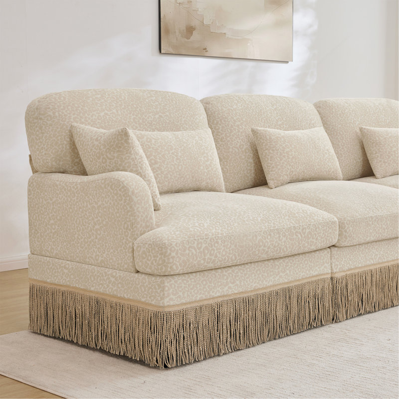 Canapé Comfy Chenille Leopard, Beige Chenille