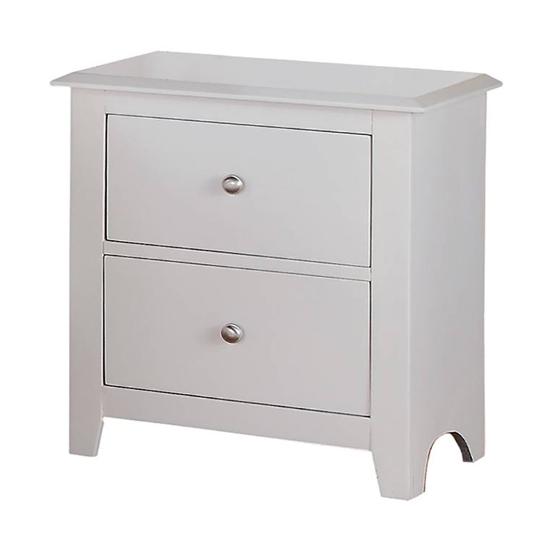 Table de chevet 2 tiroirs Mord, Blanc