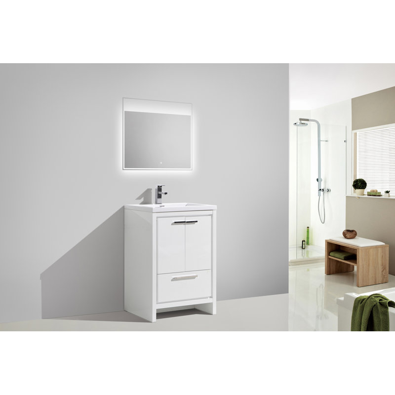 Lefebvre 23.4" Single Bathroom Vanity Set, Gloss White