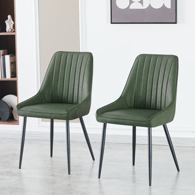 Perfas Modern Faux Leather Armless Upholstered Dining Chairs