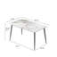 Table de salle à manger 55,12 po en pierre artificielle moderne à bord droit gris foncé et pieds en métal gris foncé pouvant accueillir 6 personnes (table de salle à manger seulement)-191567179-191567181